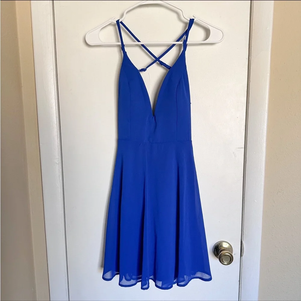 Charlotte Russe • Strappy Skater Dress • Royal Blue • Size XS - Picture 2 of 8